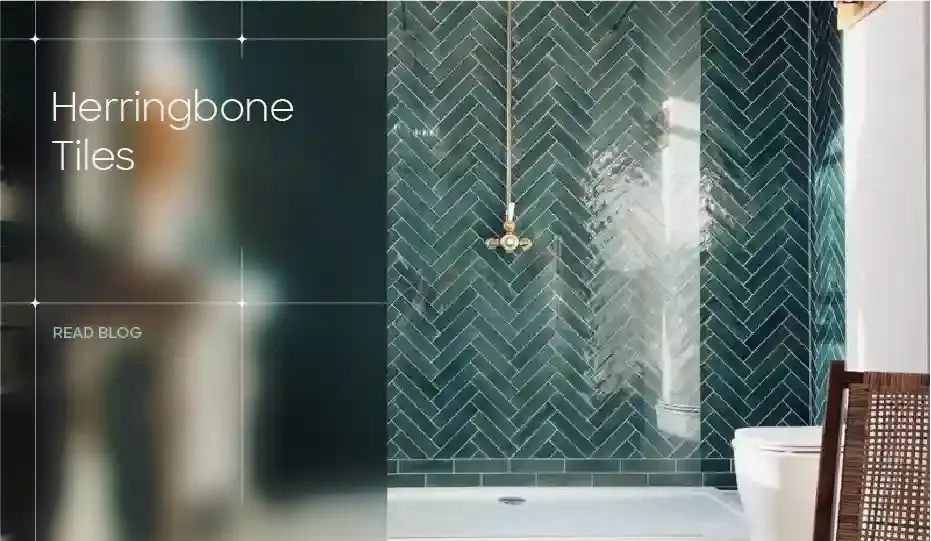 Herringbone tiles in Melbourne bathroom